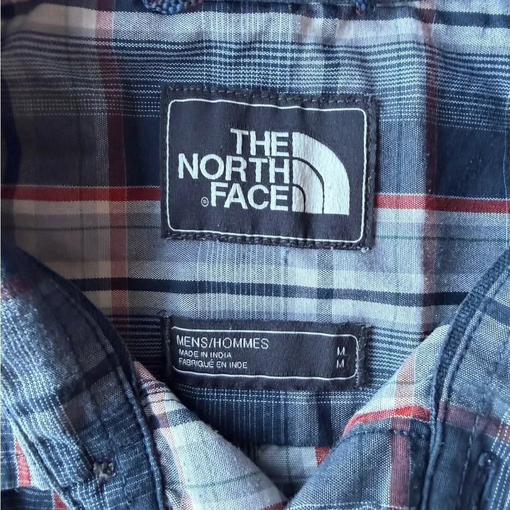 The North Face Navy and White Plaid Shirt M